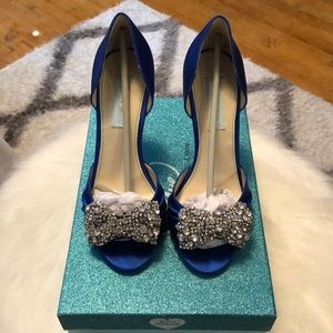 Blue by Betsy Johnson Royal Blue Satin Heels
